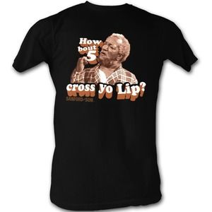 Redd Foxx Sanford And Son 5 Cross Yo Lips Black T-Shirt